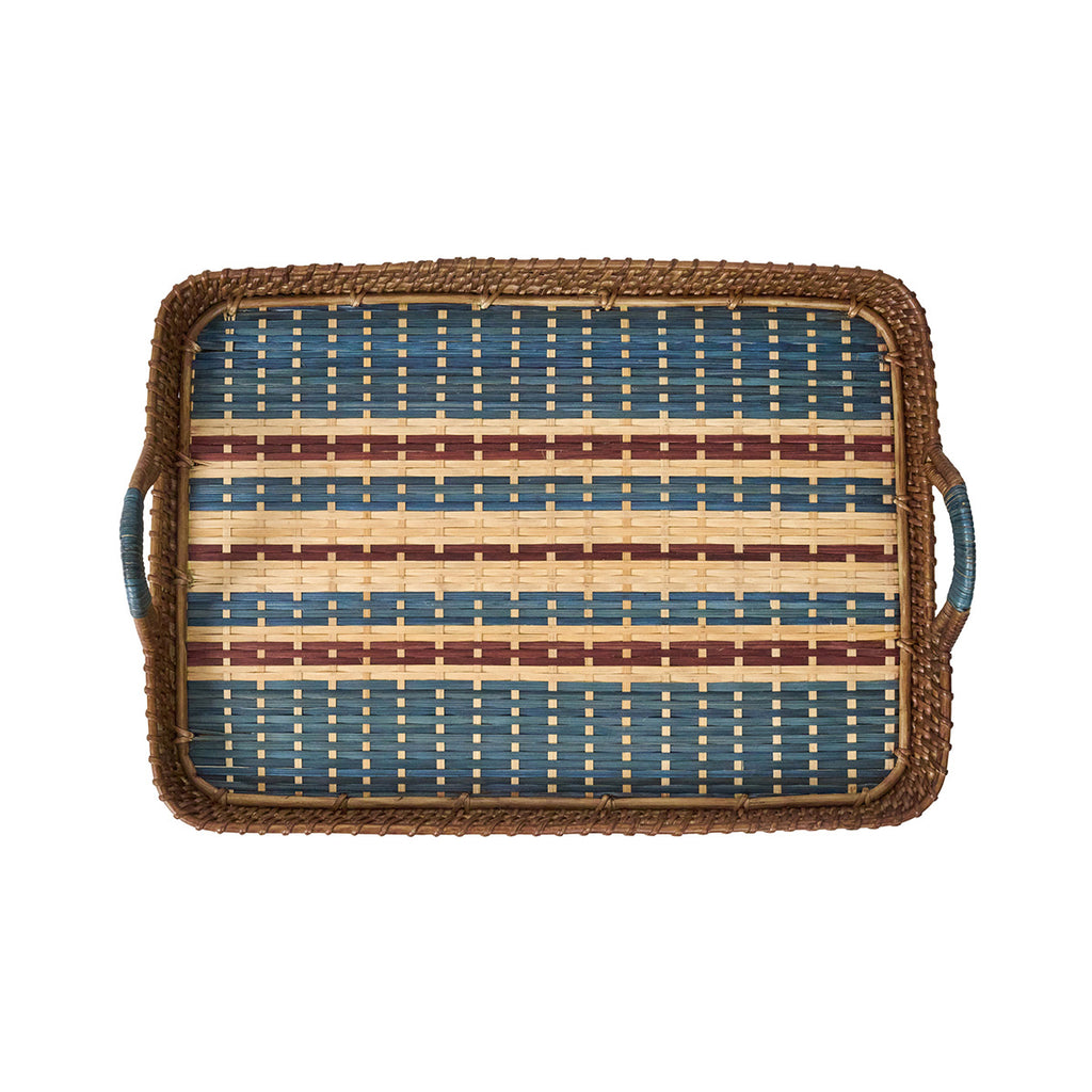 Danish Stripe 18" Tray in Navy