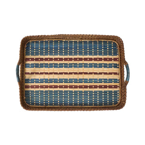 Danish Stripe 18" Tray in Navy