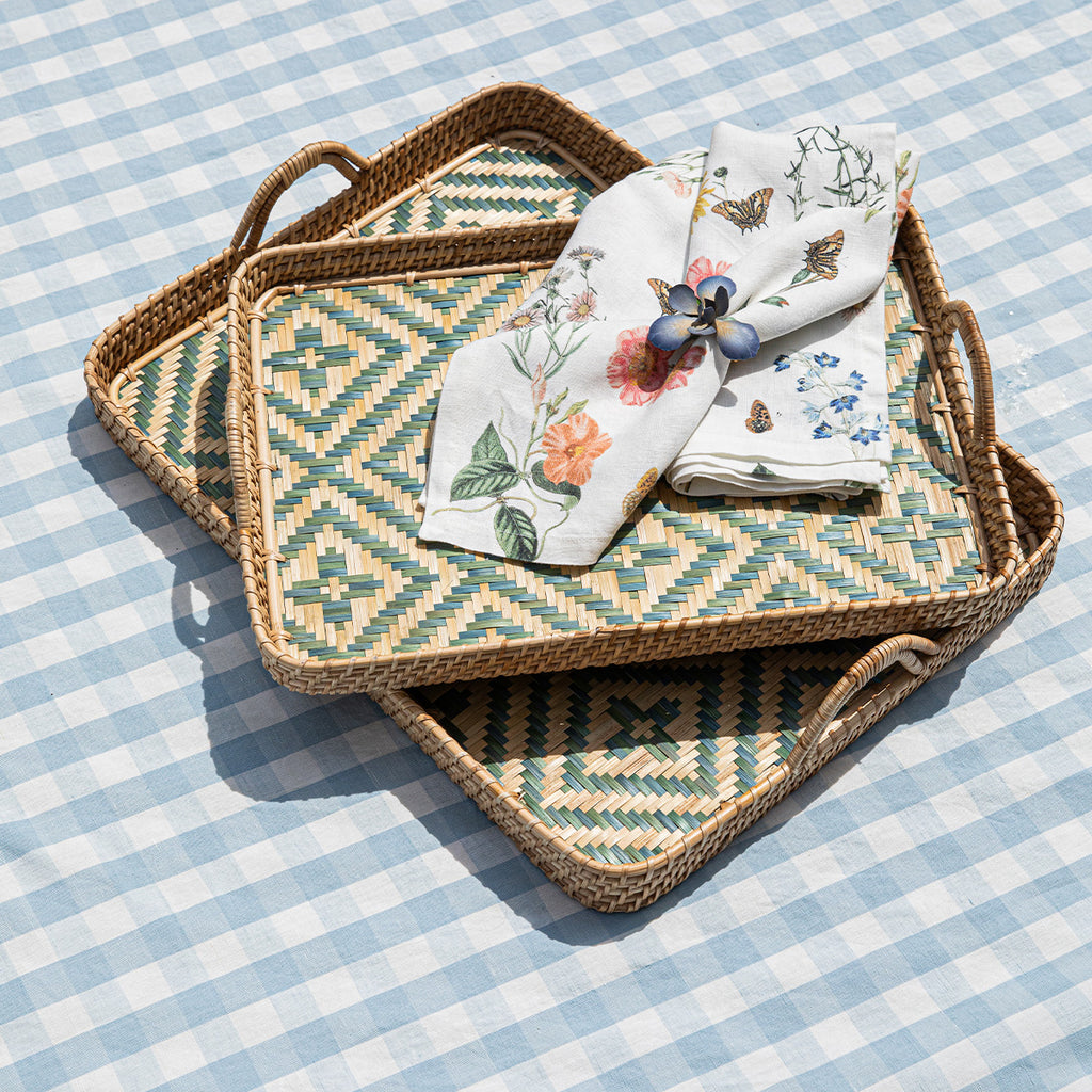 Villa Seville 21" Tray in Chambray