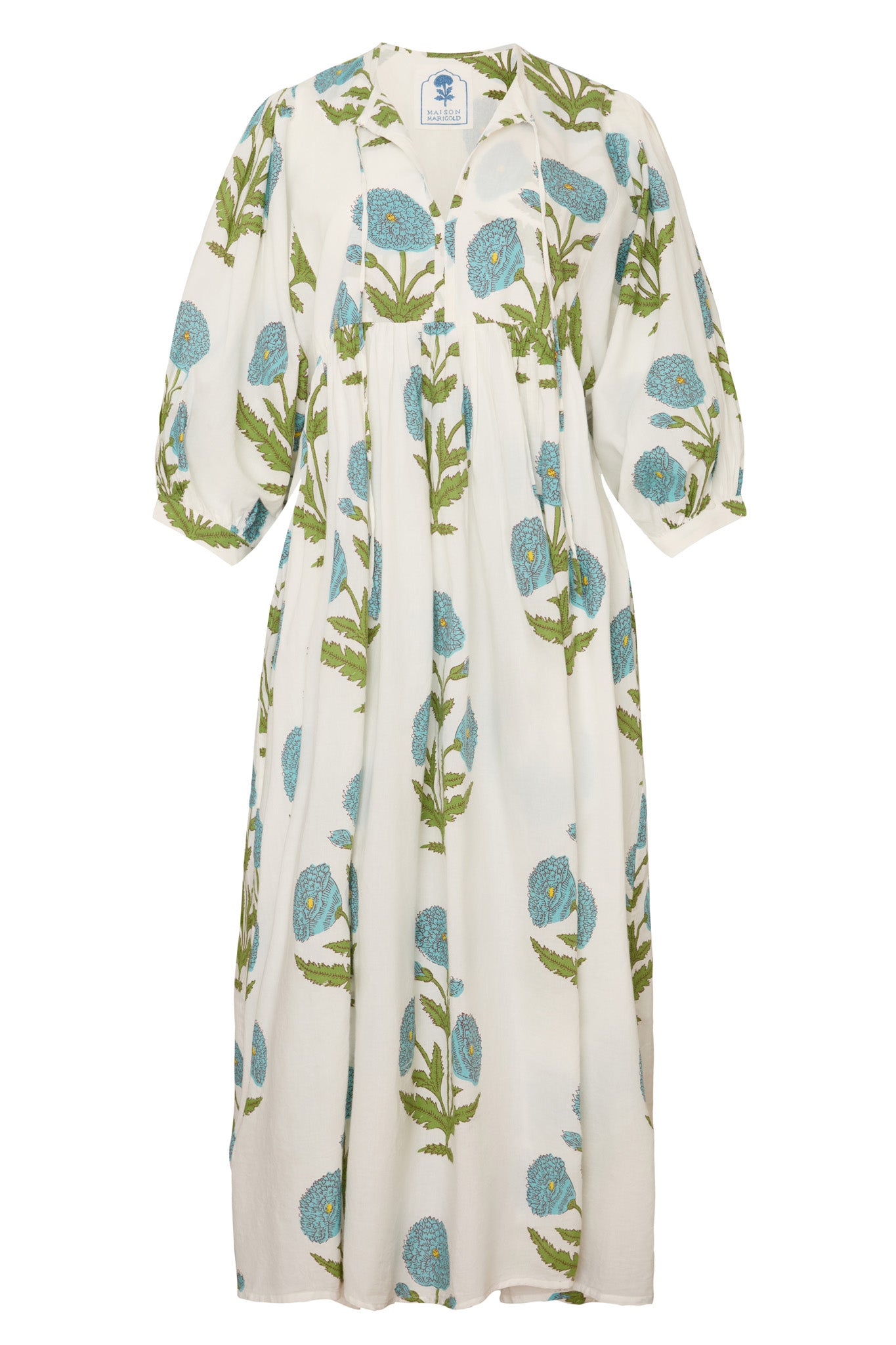 Taj Maxi Dress in Blue Flower