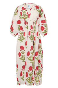 Taj Maxi Dress in Red Flower