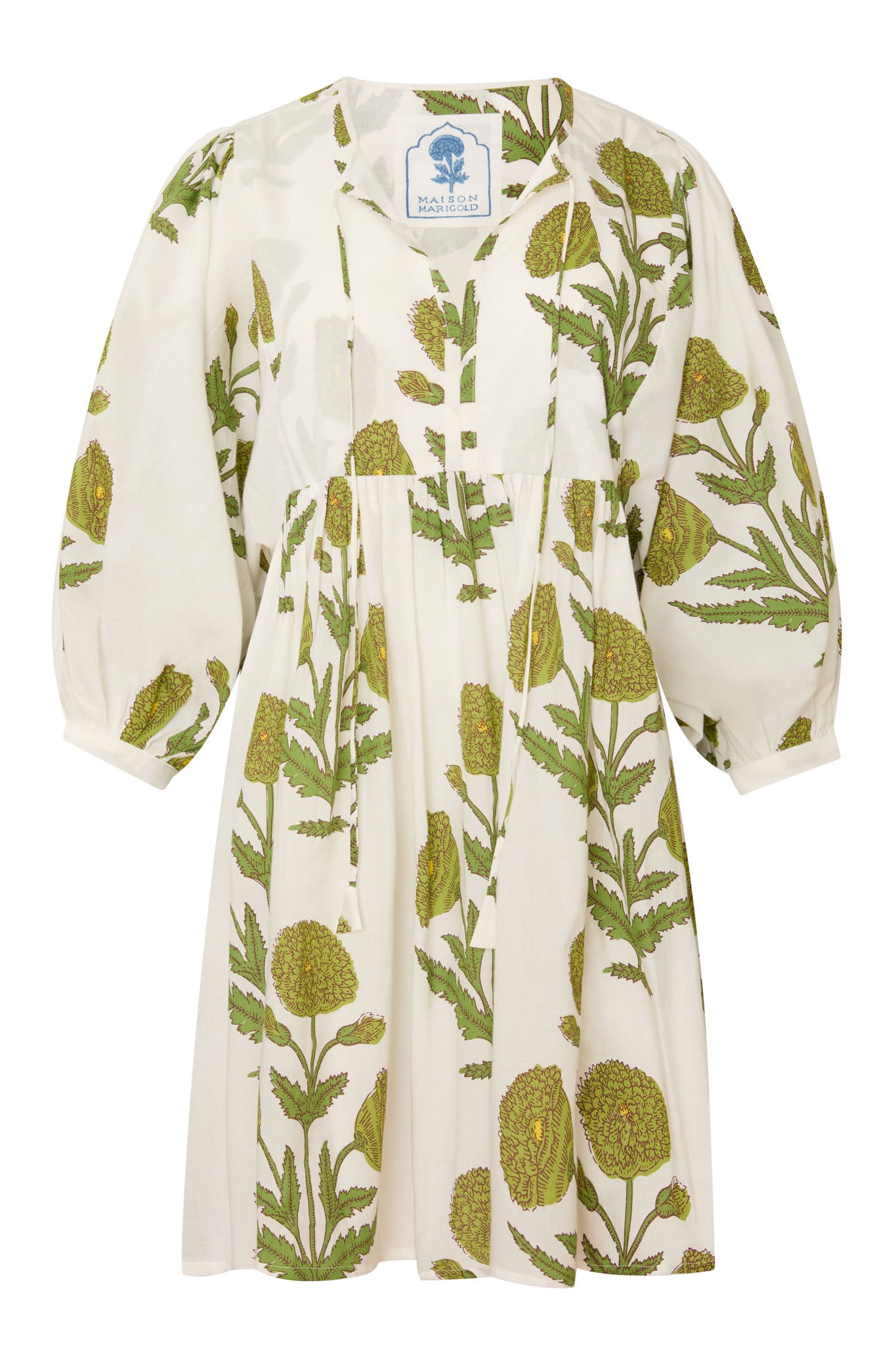 Taj Mini Dress Green Flower