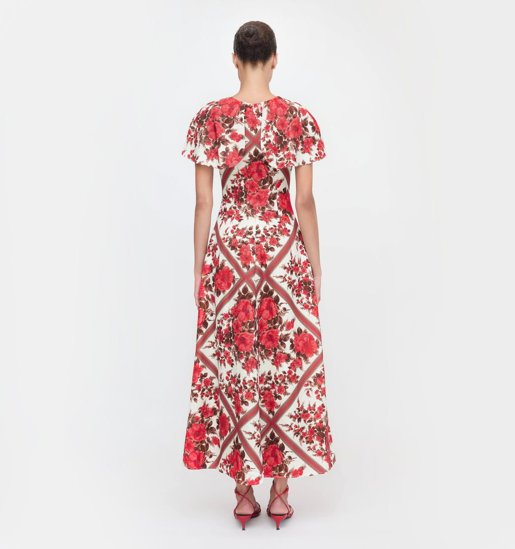 The Davina Dress in Red Diamond Rose
