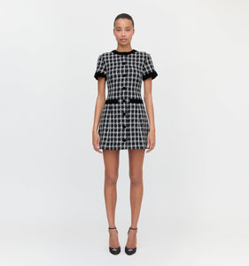 The Allegra Dress in Black and White Tweed