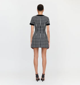 The Allegra Dress in Black and White Tweed
