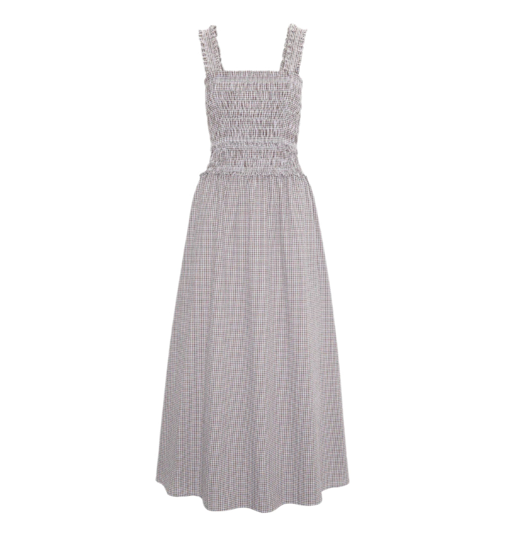 The Azalea Maxi Nap Dress in Chocolate Gingham