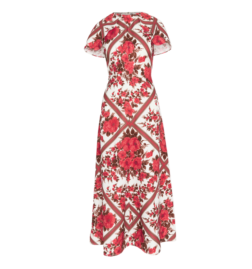 The Davina Dress in Red Diamond Rose
