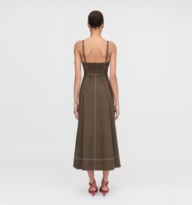 The Fiona Dress in Chocolate Twill