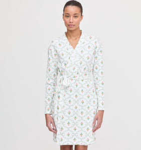 The Ivory Robe in Pastel Trellis