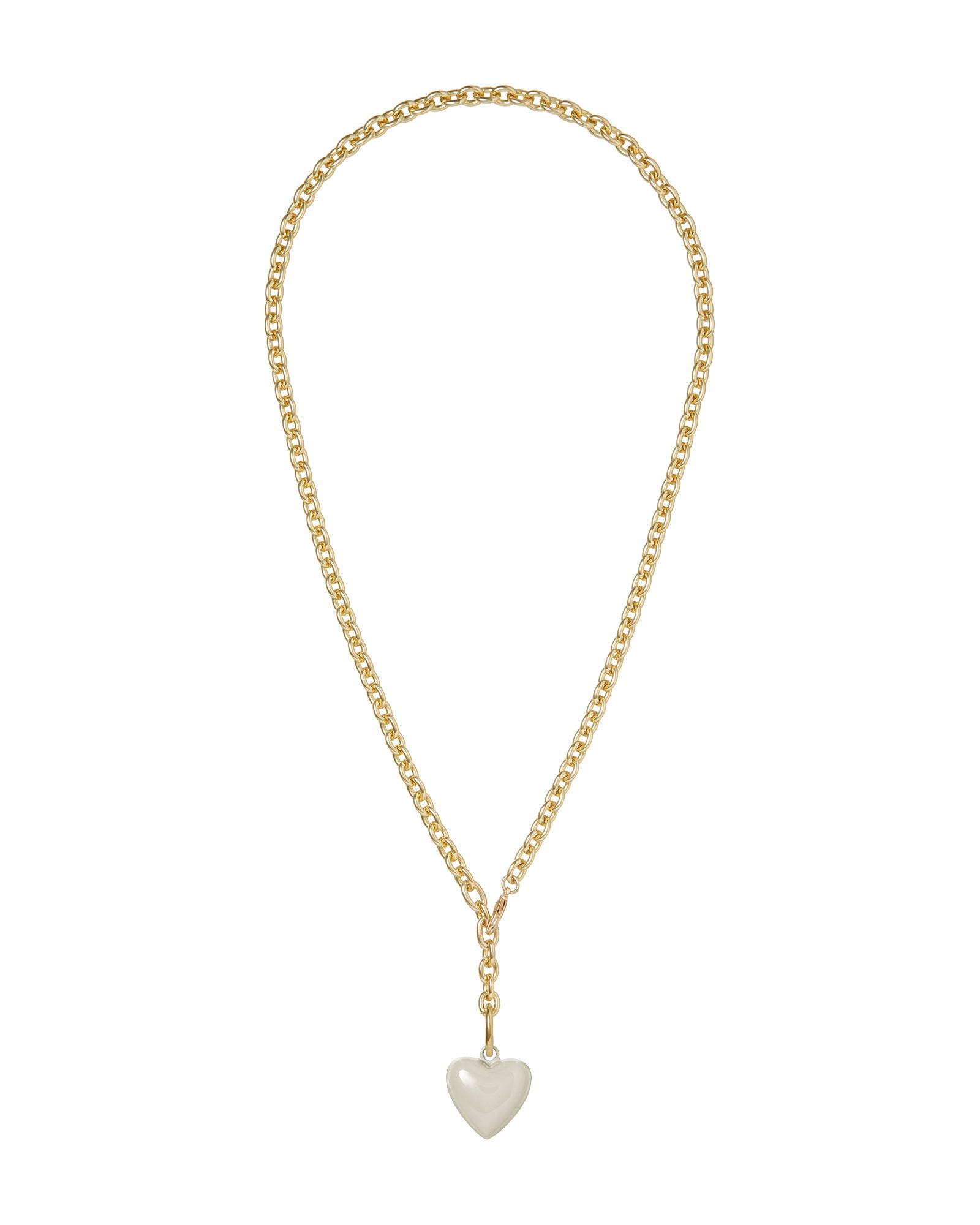 The Mini Puffy Heart Necklace in White