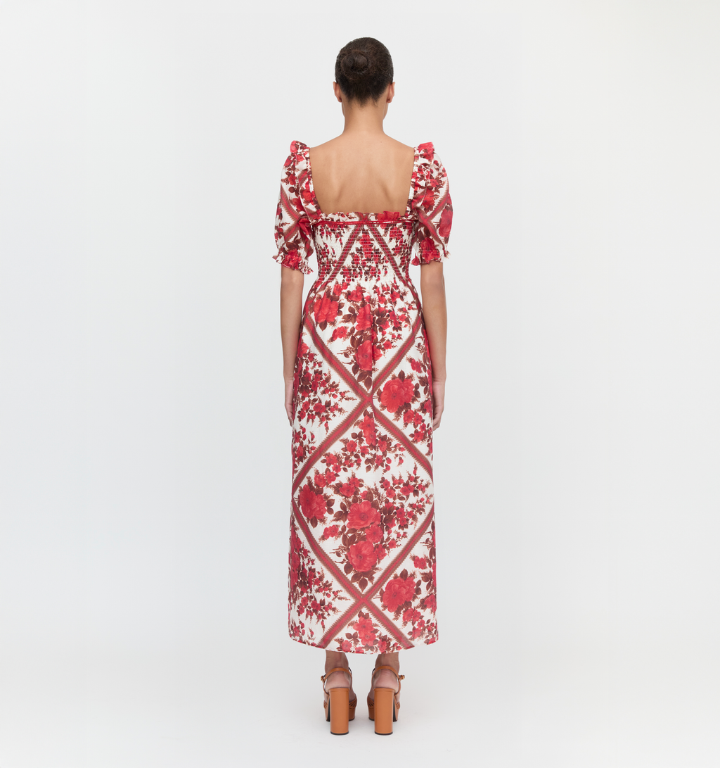 The Scarlett Nap Dress in Red Diamond Rose