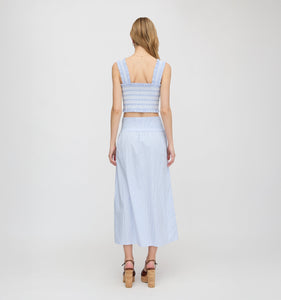 The Delphine Nap Skirt in Blue/White Stripe