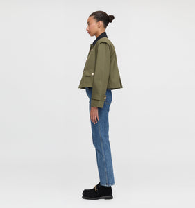 The Clarisse Jacket in Olive Canvas