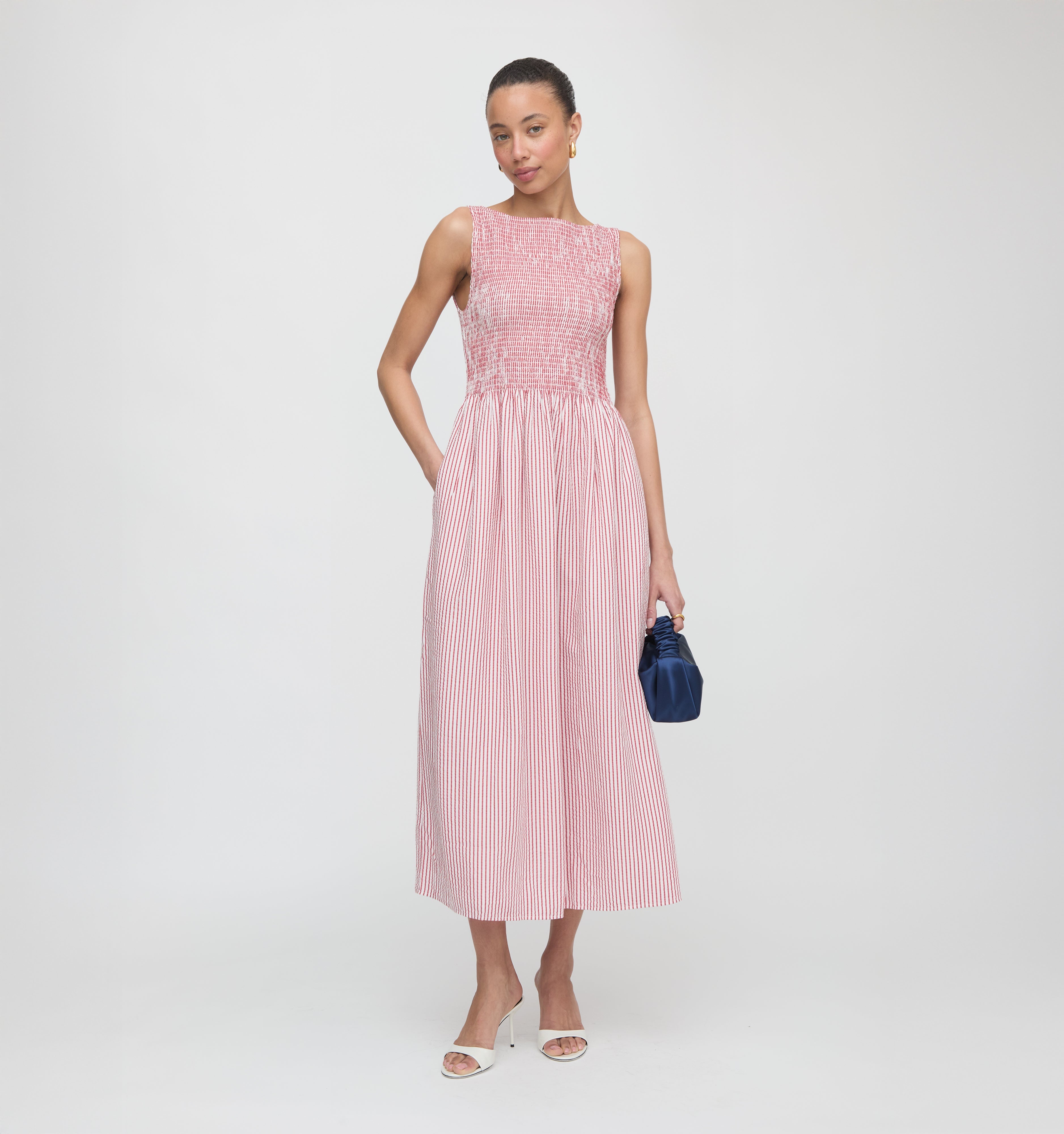 The Cosima Nap Dress in Red Ticking Stripe