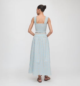 The Azalea Nap Top in Blue & Red Gingham