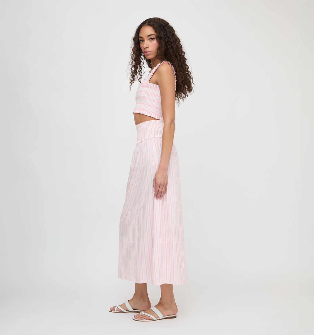The Delphine Nap Skirt in Pink Variegated Stripe