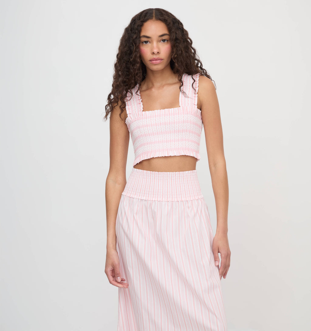 The Delphine Nap Skirt in Pink Variegated Stripe