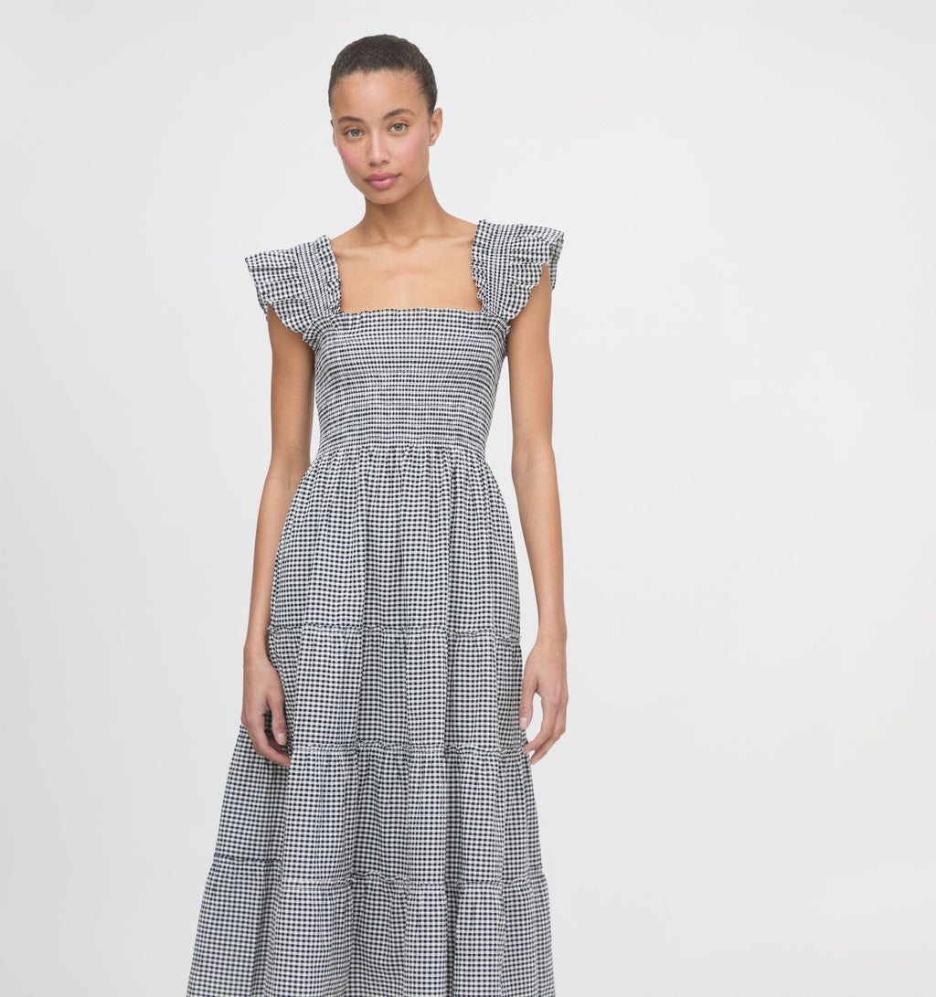The Ellie Nap Dress in Black & Sand Gingham
