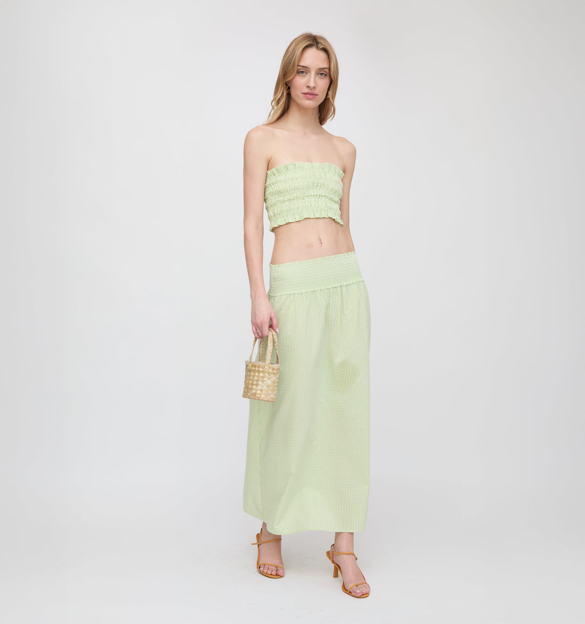 The June Nap Top in Lime Gingham