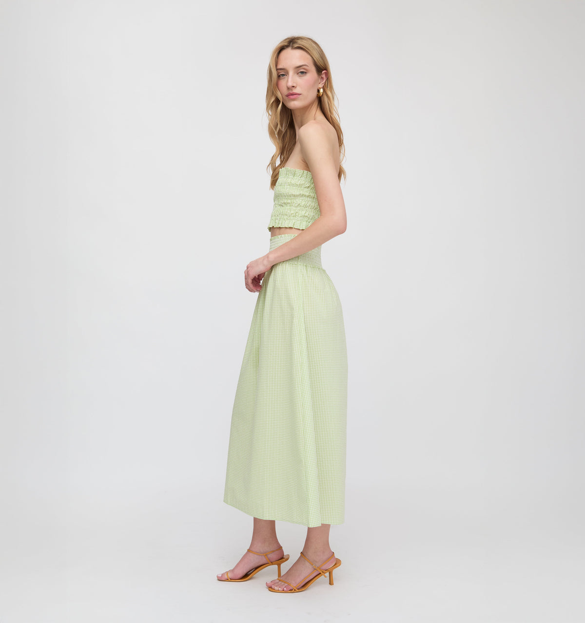 The June Nap Top in Lime Gingham