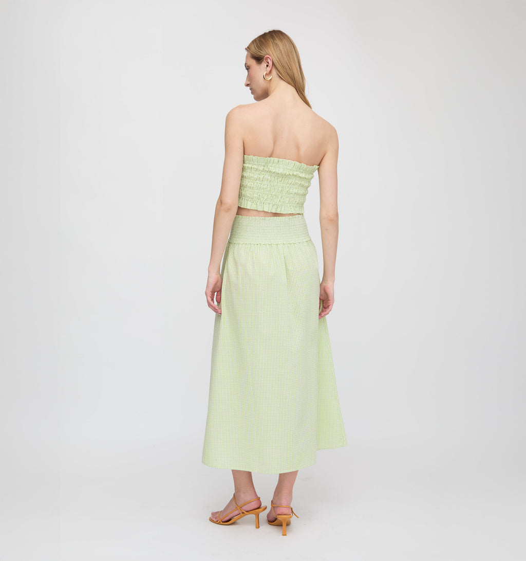The June Nap Top in Lime Gingham