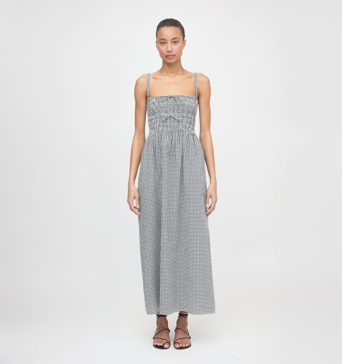 The Larissa Nap Dress in Black & Sand Gingham