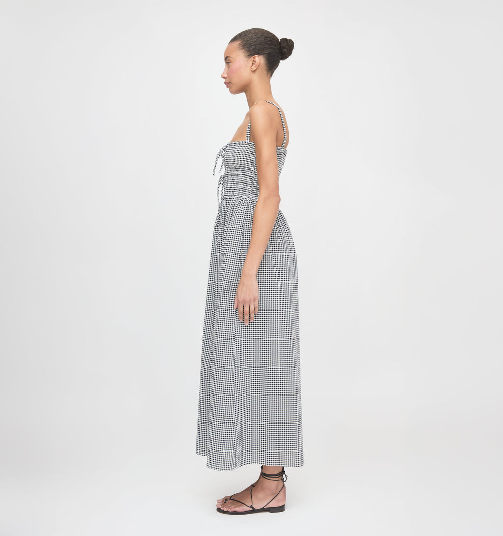 The Larissa Nap Dress in Black & Sand Gingham