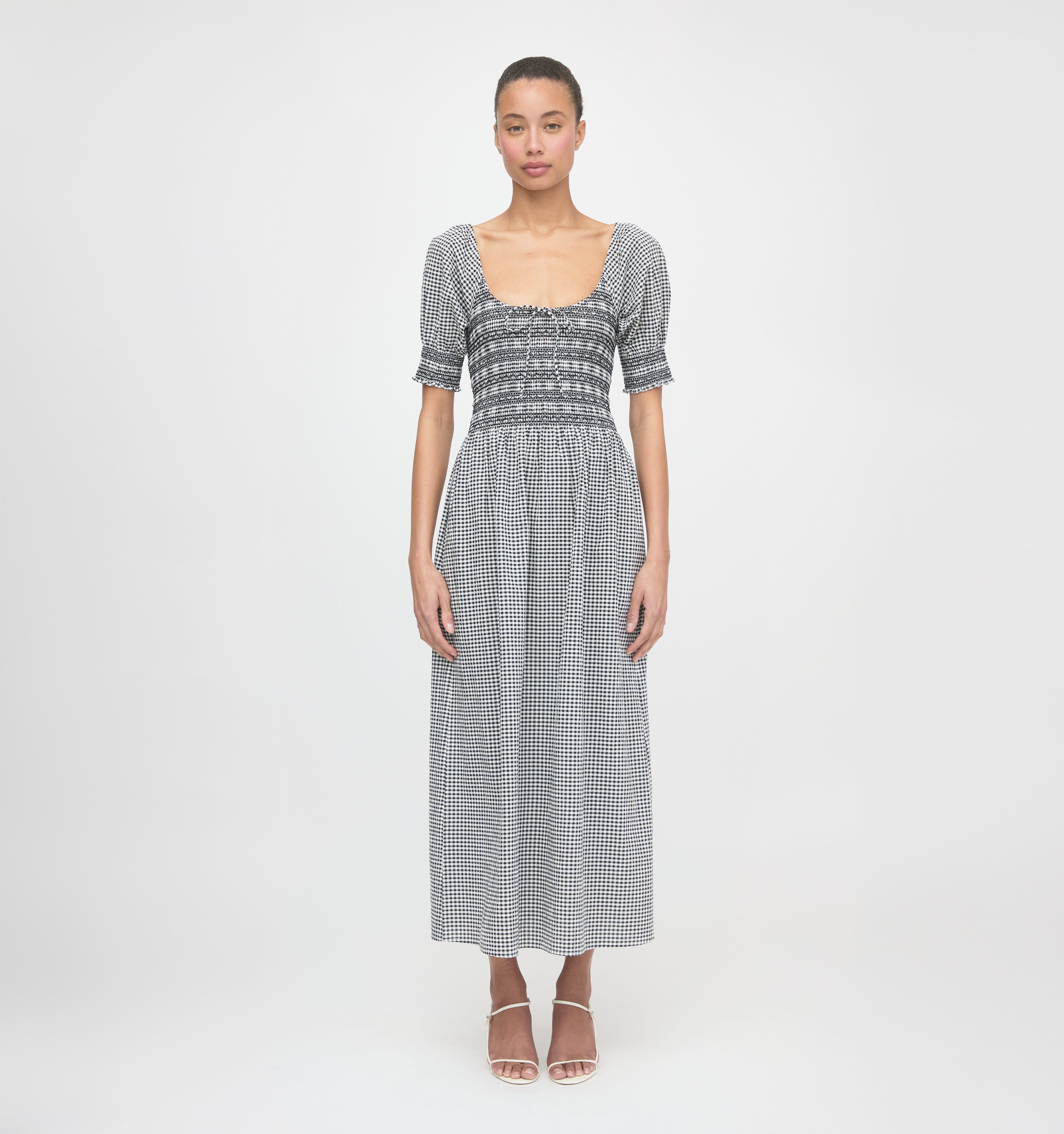 The Madeline Nap Dress in Black & Sand Gingham