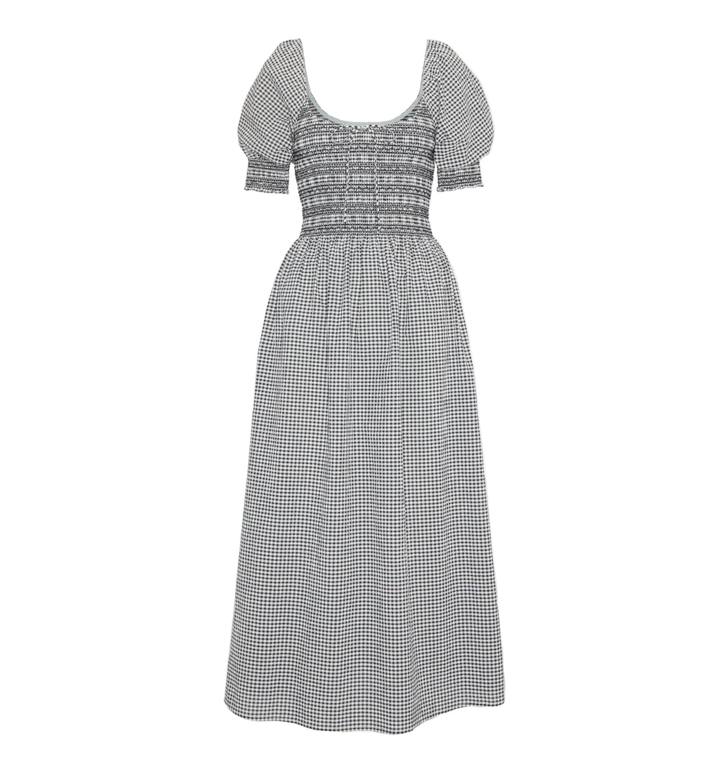 The Madeline Nap Dress in Black & Sand Gingham