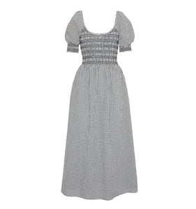 The Madeline Nap Dress in Black & Sand Gingham