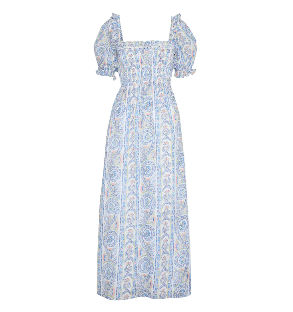 The Scarlett Nap Dress in Blue Corsica Paisley