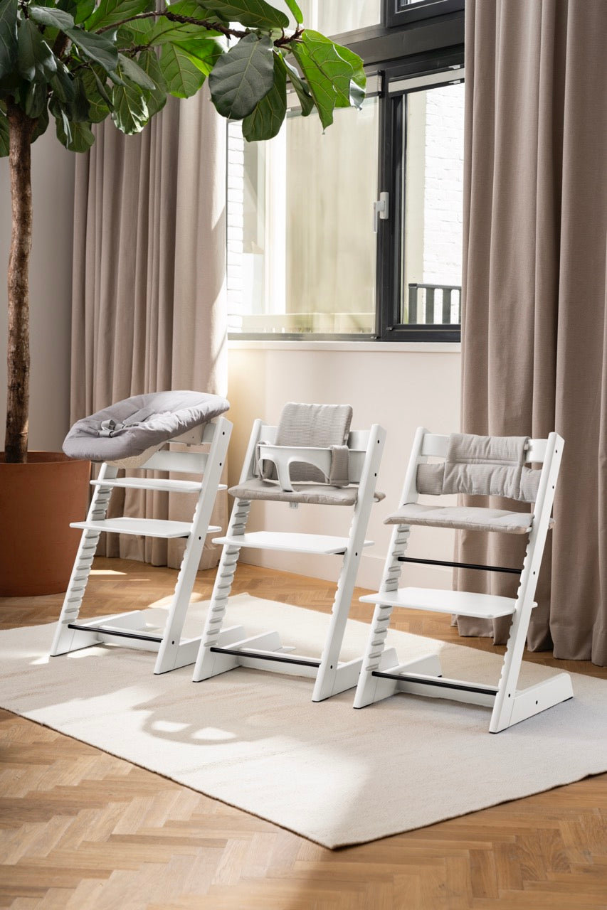 Tripp Trapp® White with Newborn in White