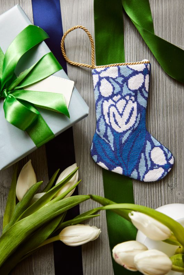 Triumphant Tulip Stocking in Blue