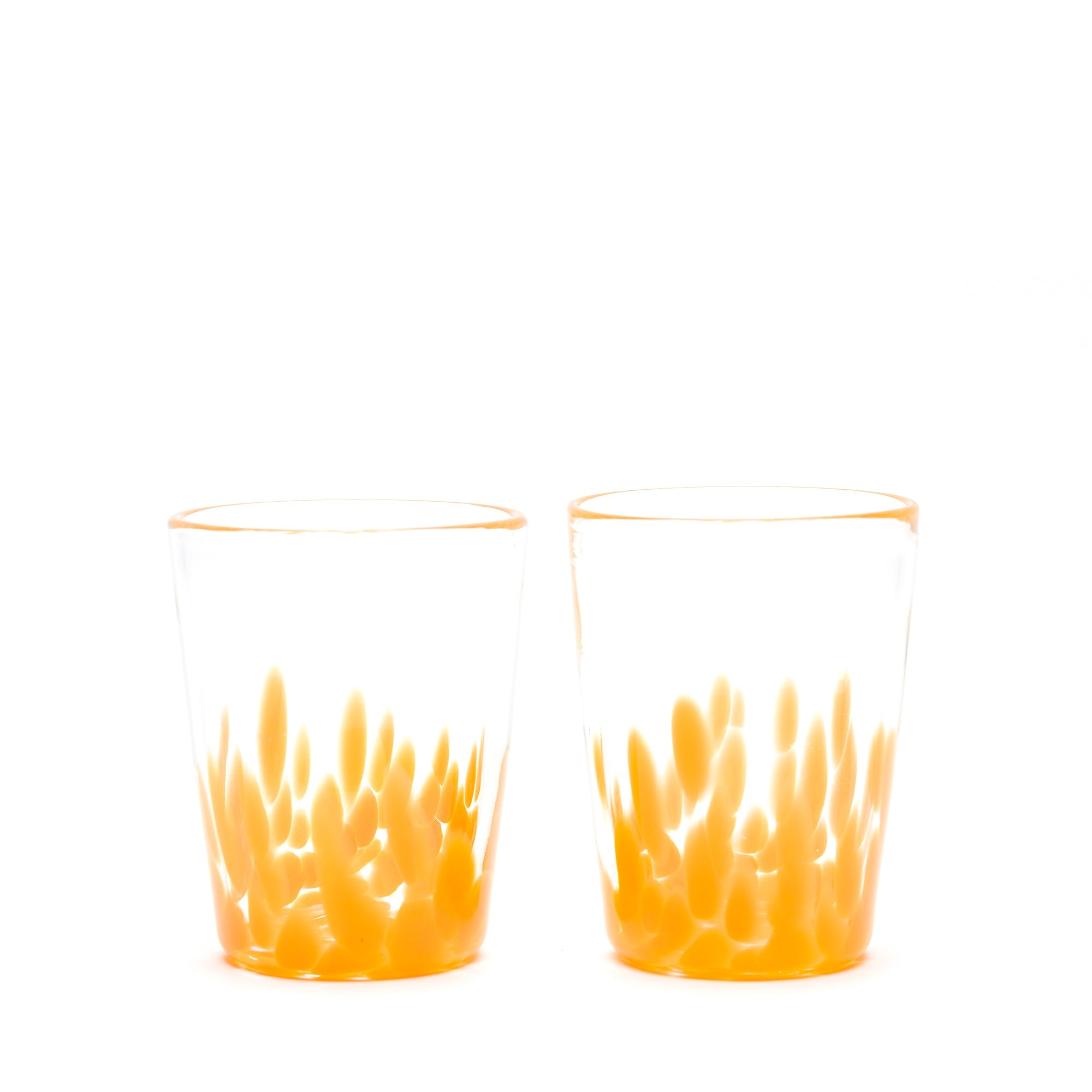 Orange/Transparent Spotted Tumblers, Set of 2
