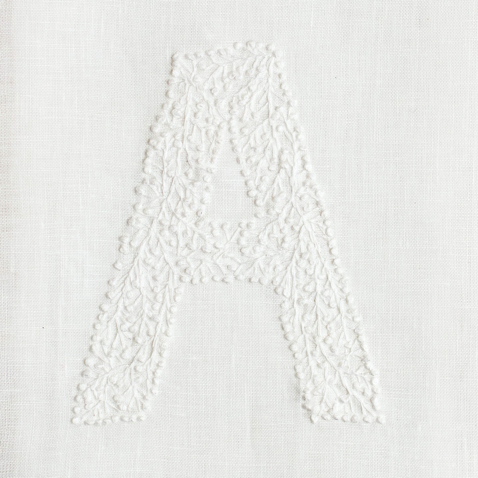 Monogram Twig Hand Towel in White