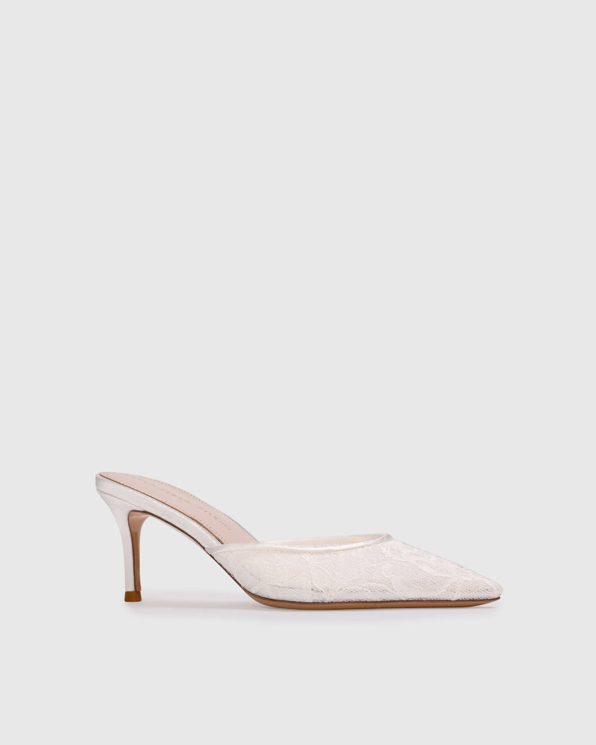 Jayla 70 Mule in White Floral Lace