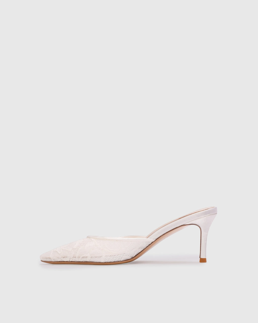 Jayla 70 Mule in White Floral Lace