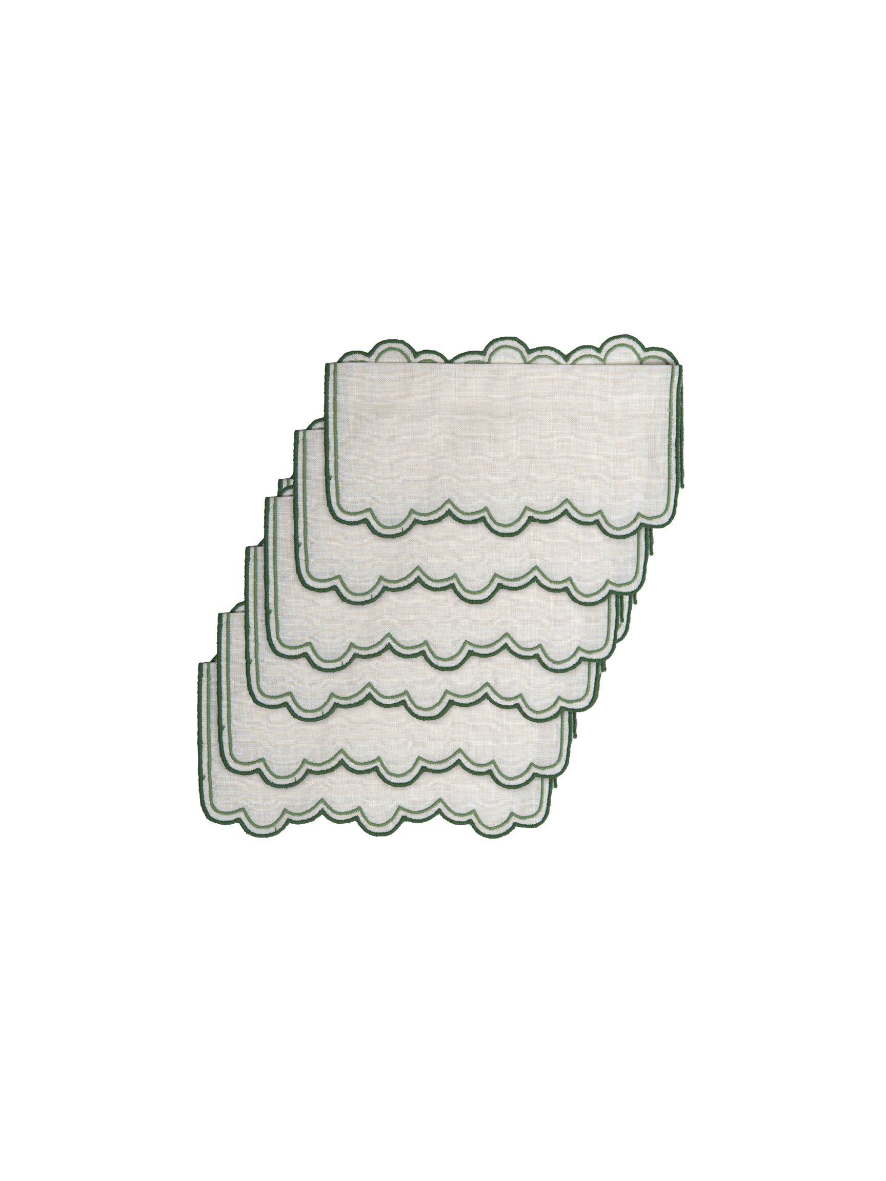Escama Cocktail Napkins in Green, Set of 6