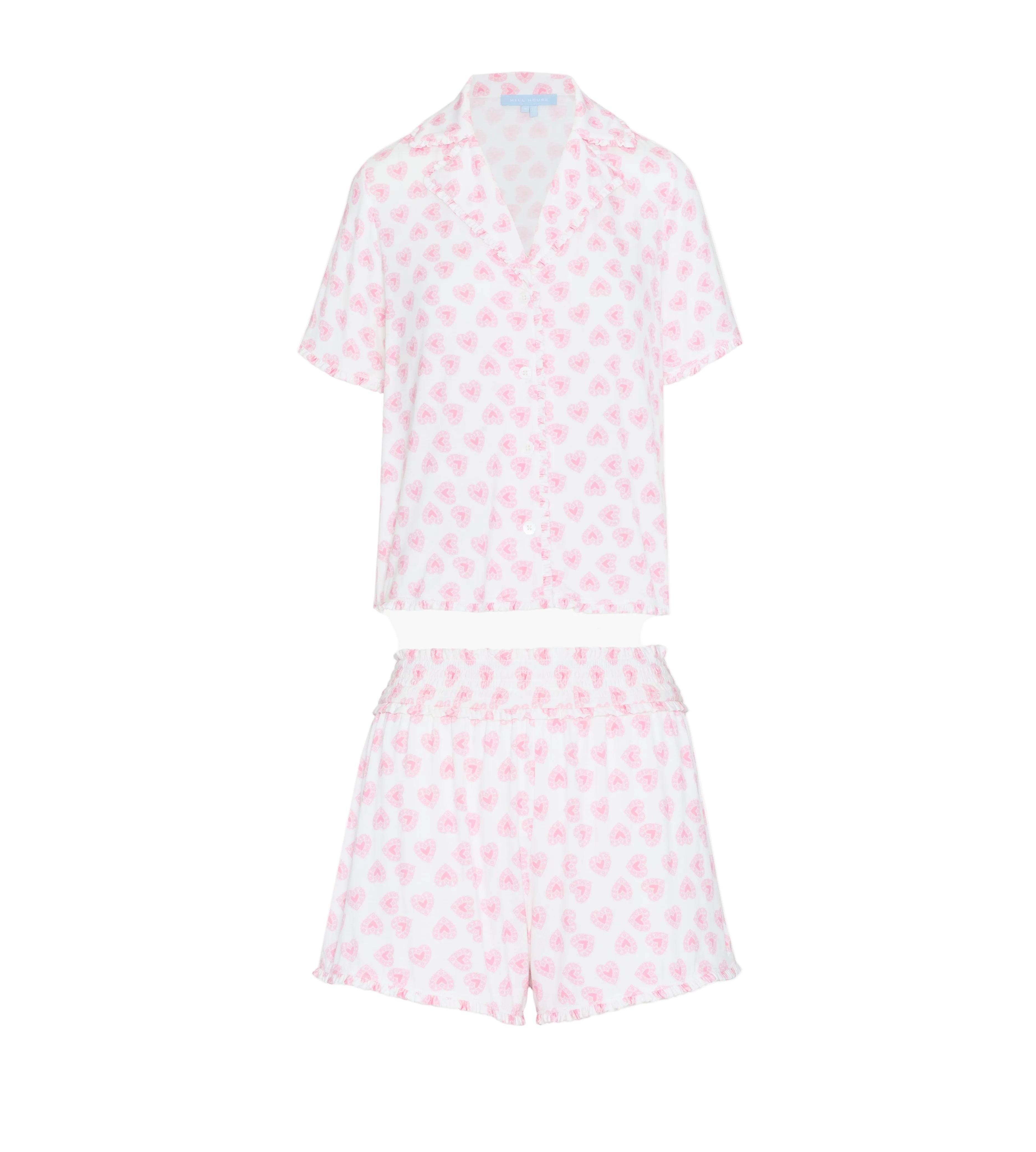 The Paige Pajama Set in Doily Heart Pink