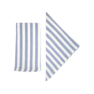 Vera Stripe Napkins in Light Blue, Set of 2