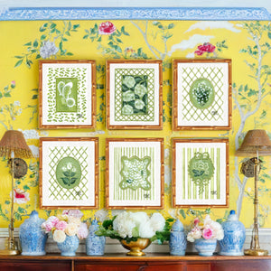 Victorian Peony En Vert Art Print