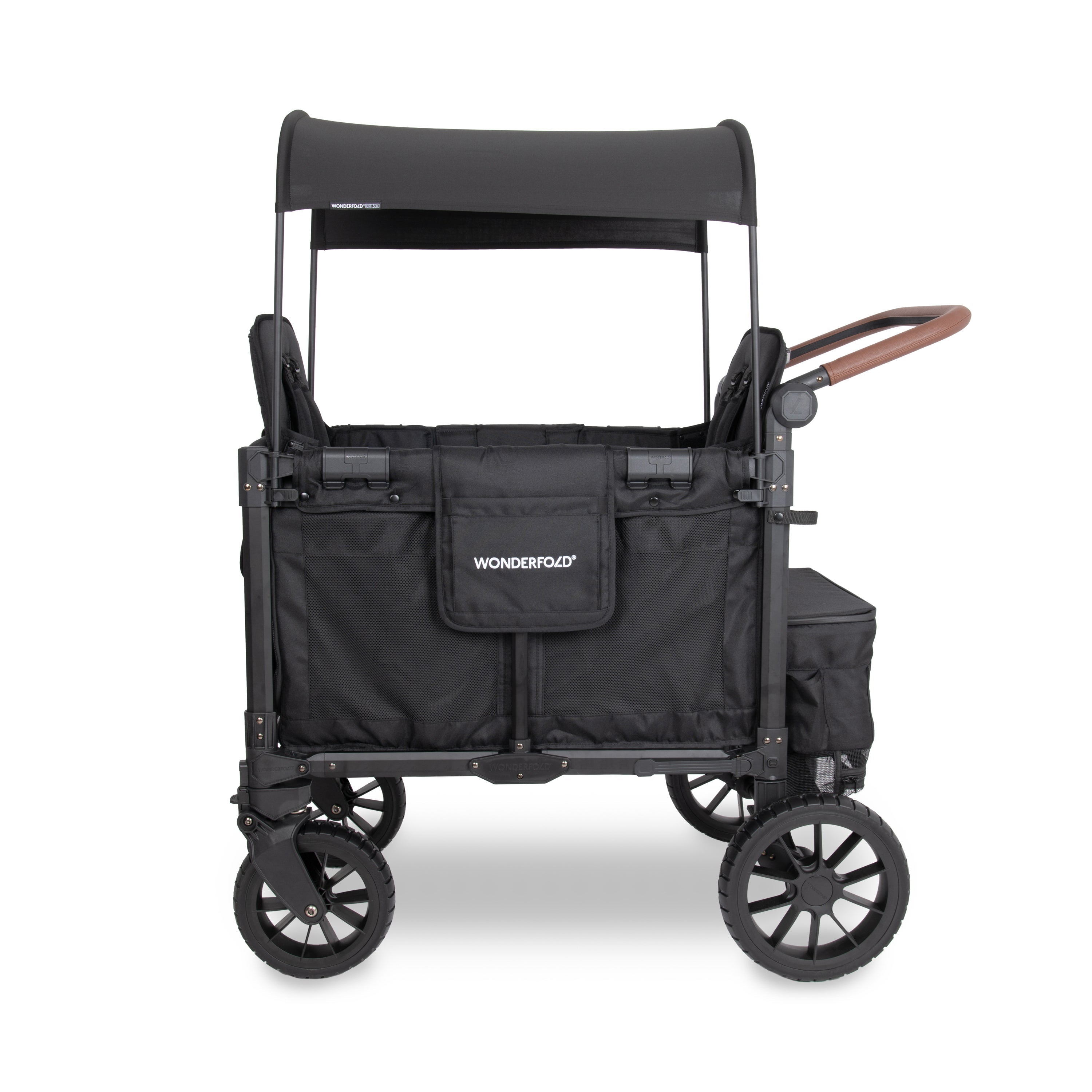 WonderFold W Luxe Pro Stroller Wagon 4-Seater in Jet Black