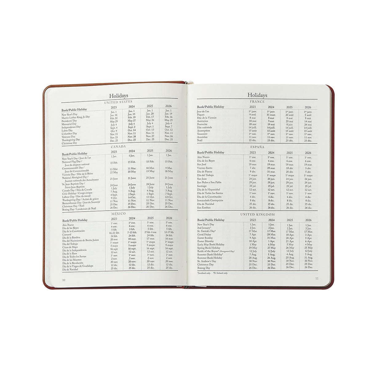 2026 Weekly Notebook in Beechwood Pebble Grain Leather