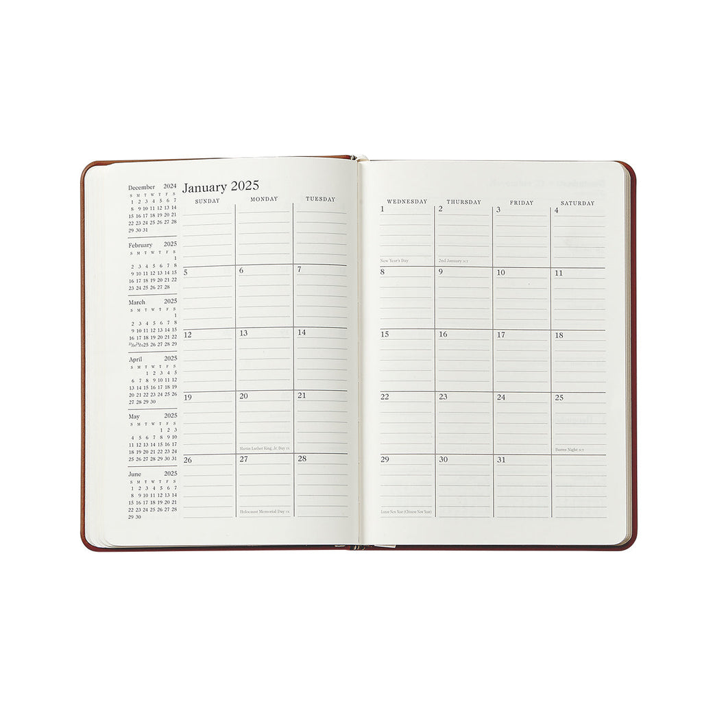 2026 Weekly Notebook in Blue Pebble Grain Leather