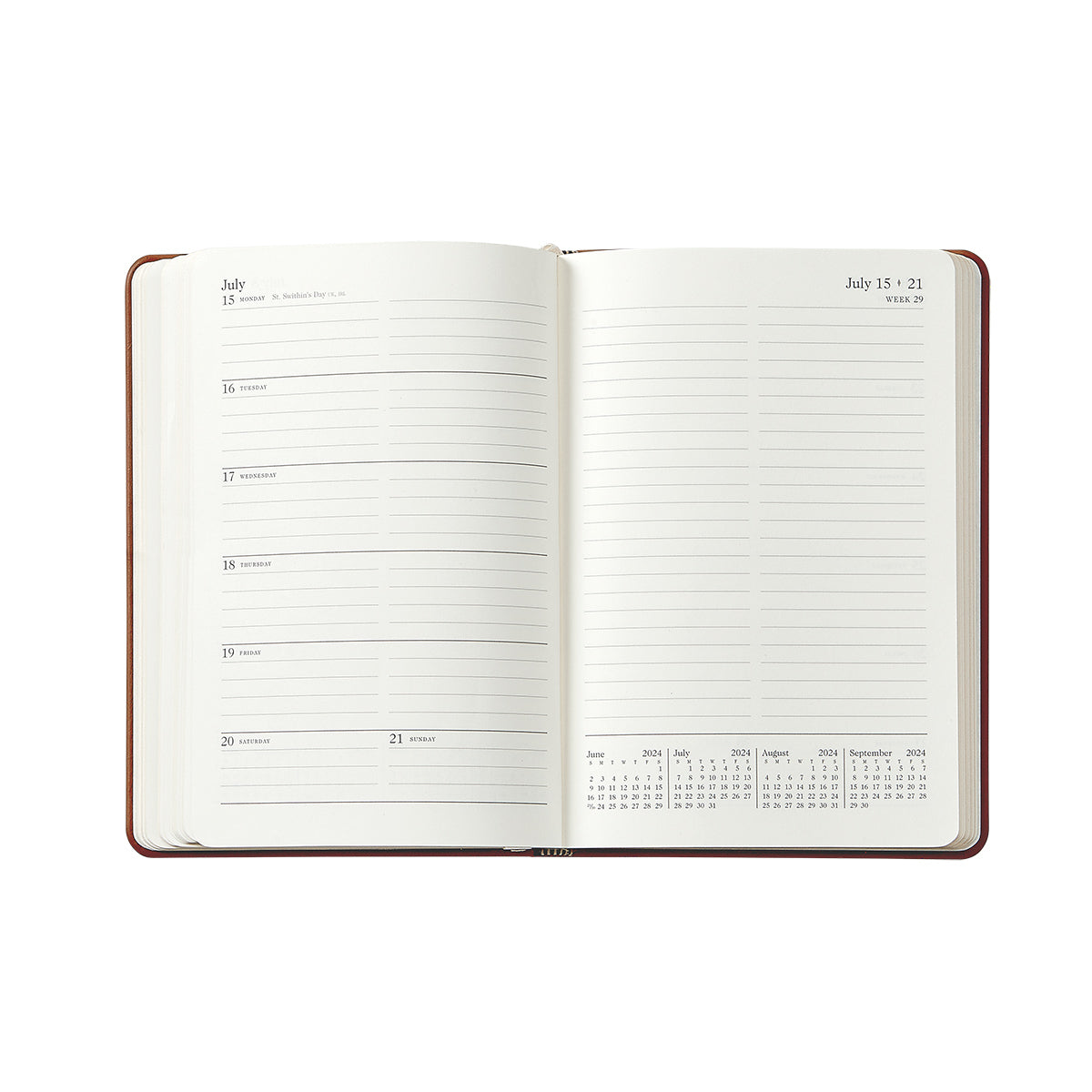 2026 Weekly Notebook in Beechwood Pebble Grain Leather