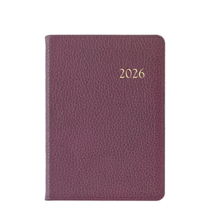 2026 Weekly Notebook in Wine Pebble Grain Leather