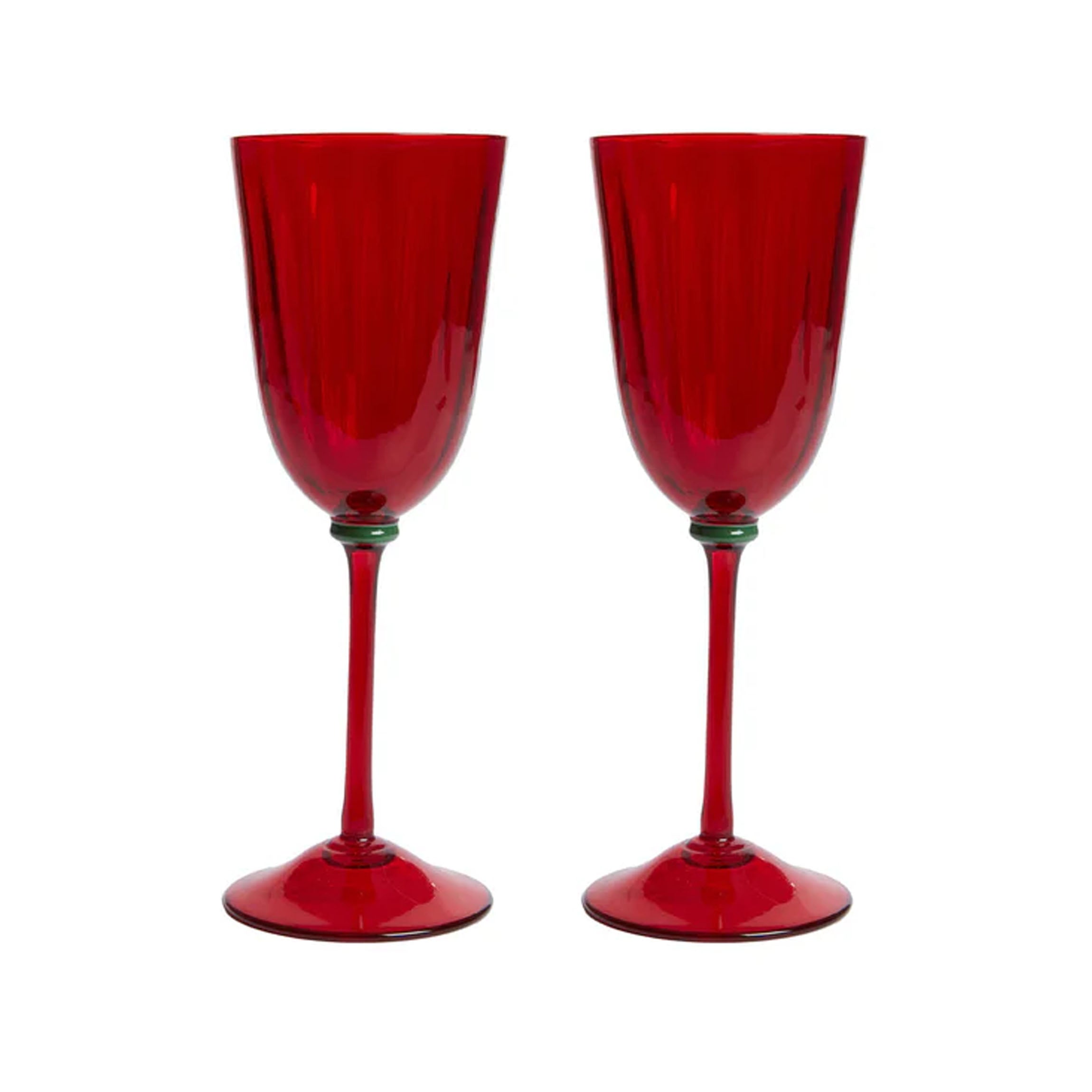 Wine Rainbow Glasses in Red, Set of 2