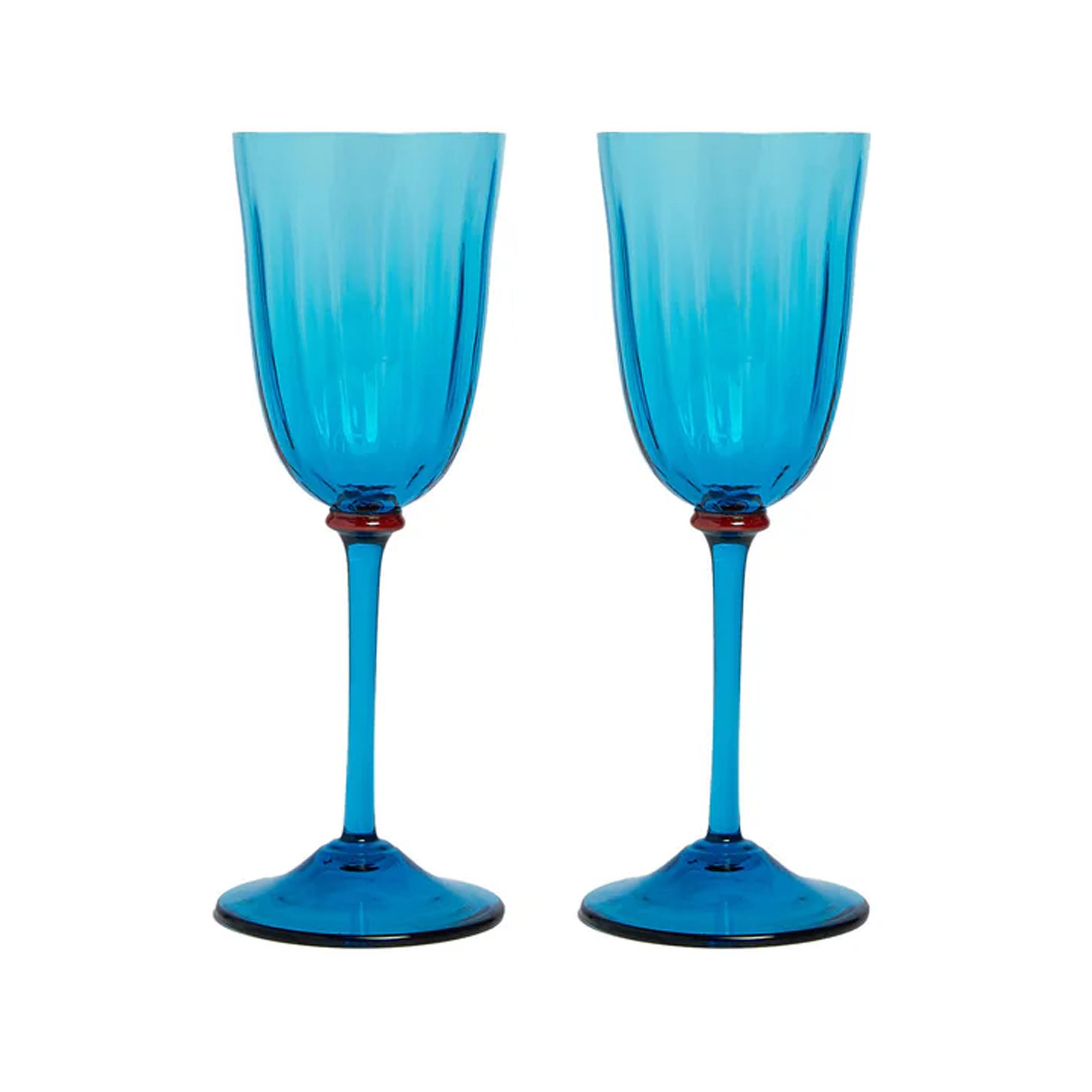 Wine Rainbow Glasses in Turquoise, Set of 2