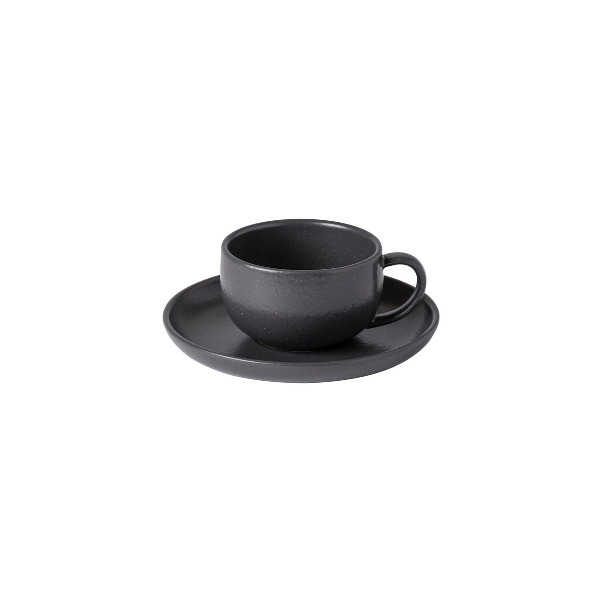 Pacifica Collection Teacups & Saucers in Seed Grey, Set of 6