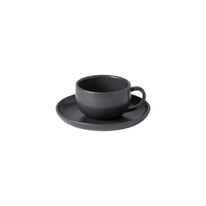 Pacifica Collection Teacups & Saucers in Seed Grey, Set of 6